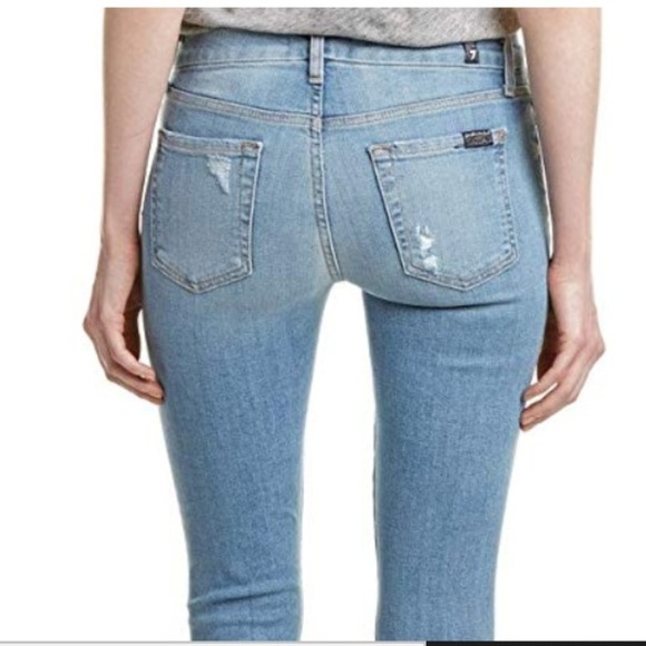 7FAMK 7 for all mankind Destroyed Sequin Skinny 0 - Picture 4 of 8